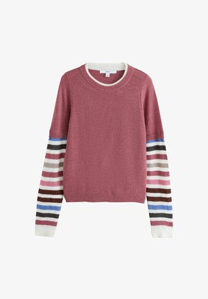 Next, REGULAR FIT - KNITTED LONG SLEEVE LAYER TOP - Svetrík - mauve pink stripe