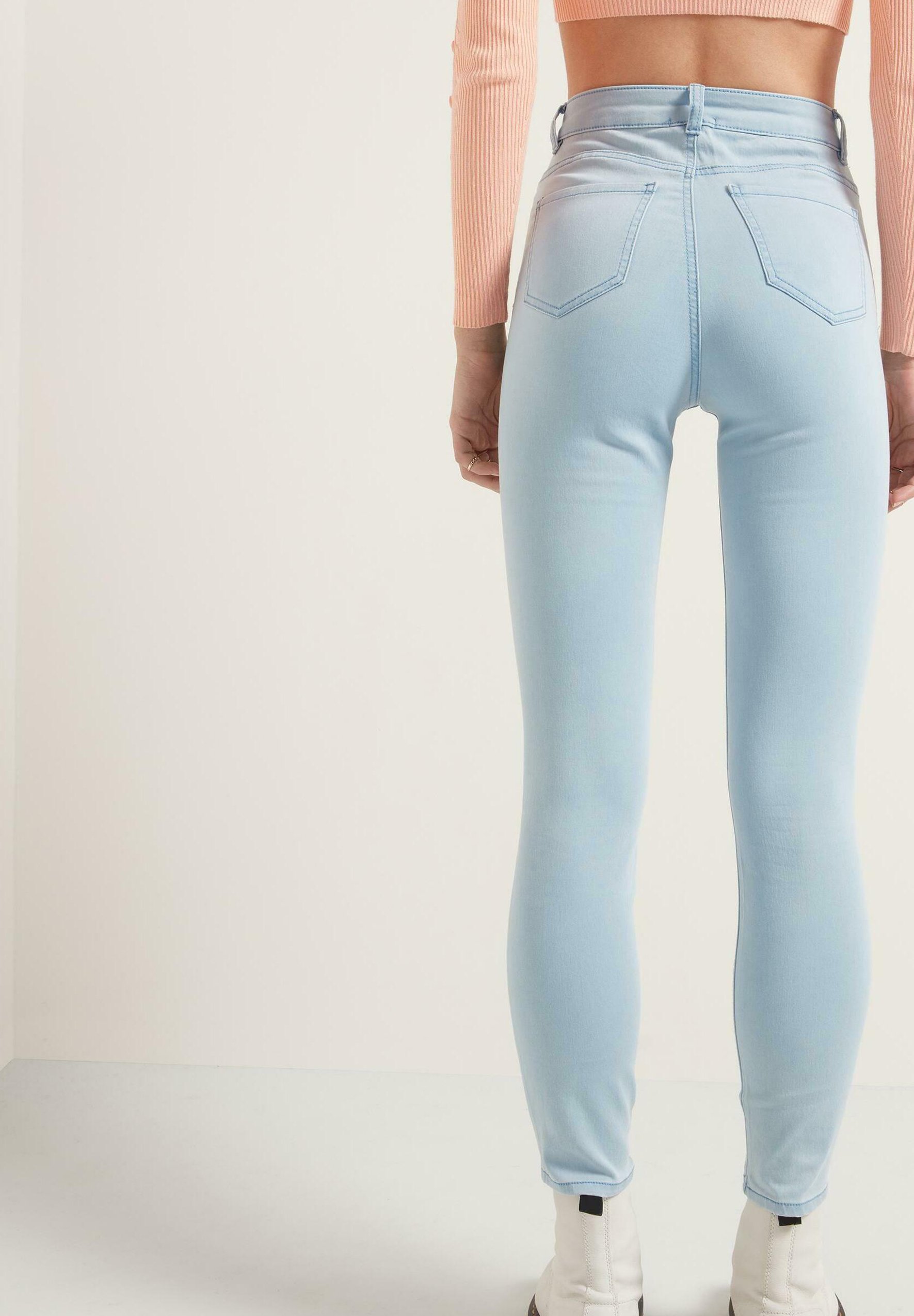 Tezenis PASSFORM, HOHEM BUND UND KNÖPFEN - Jeans Skinny Fit - light blu  jeans/celeste screziato - Zalando