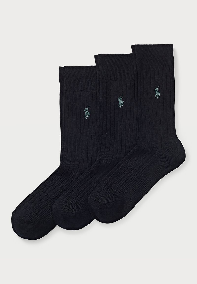 Polo Ralph Lauren RIBBED CREW SOCK 3 PACK - Zoknik - black