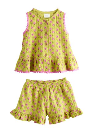Next REGULAR FIT - PEPLUM VEST AND SHORTS SET  . - Weste - green pink flower