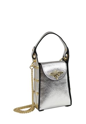 DrachenLeder Handtas - silber metallic