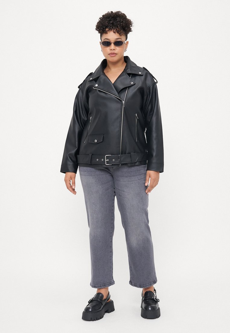 Noisy May NMPAULINA OVERSIZE BIKER JACKET - Faux leather jacket