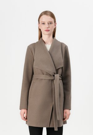 VILA VICOOLEY COLLAR BELT COAT - Kort kåpe / frakk - brown