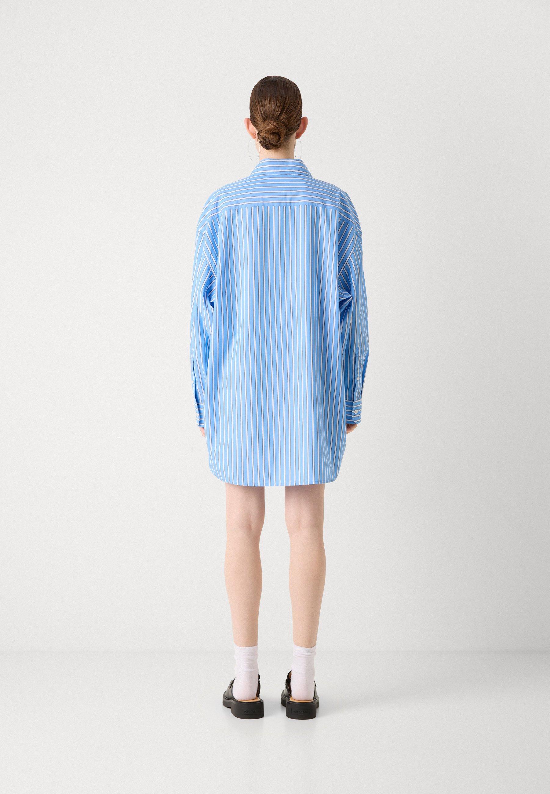 Tommy Jeans MINI SHIRT DRESS - Shirt dress - ecru/blue/blue
