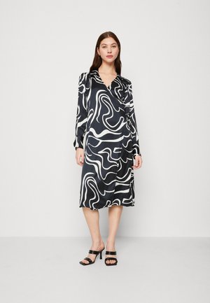 VILA VIJULIE IDA MID CALF WRAP DRESS - Kjole - black