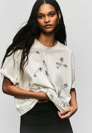 Bershka SHORT SLEEVE - T-shirts print - white