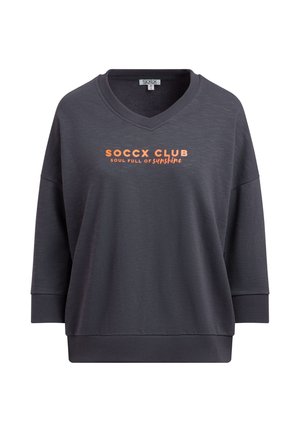 Soccx, SOCCX SWEATSHIRT MIT V-AUSSCHNITT UND RÜCKENPRINT - Sweatshirt - charcoal mist