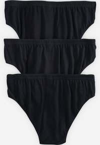 Mustat puuvillaboksiersit klassisella muotoilulla, joissa on elastinen vyötärö ja pehmeä, sileä pinta. Kolme kappaletta pinottuna päällekkäin.