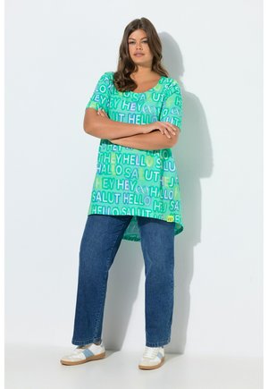GREETING PRINT SHORT SLEEVE   TUNIC - T-Shirt print - pale mint