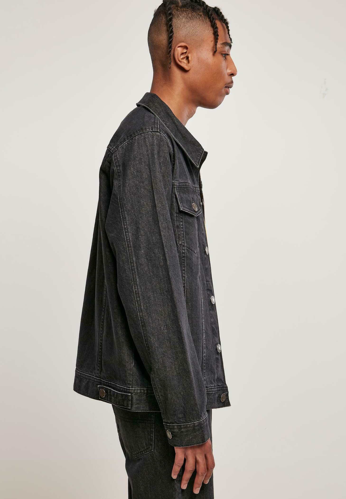 Urban Classics Denim jacket - black washed/black - Zalando.ie
