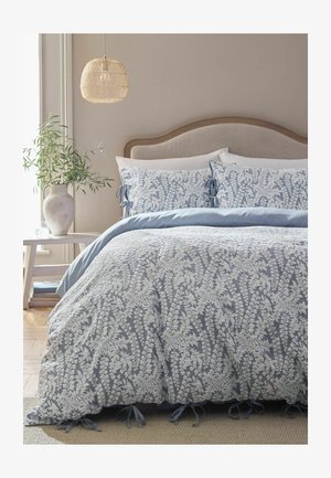 Next, FLORAL JACQUARD TEXTURED DUVET COVER AND PILLOWCASE SET - Sengetøj - blue