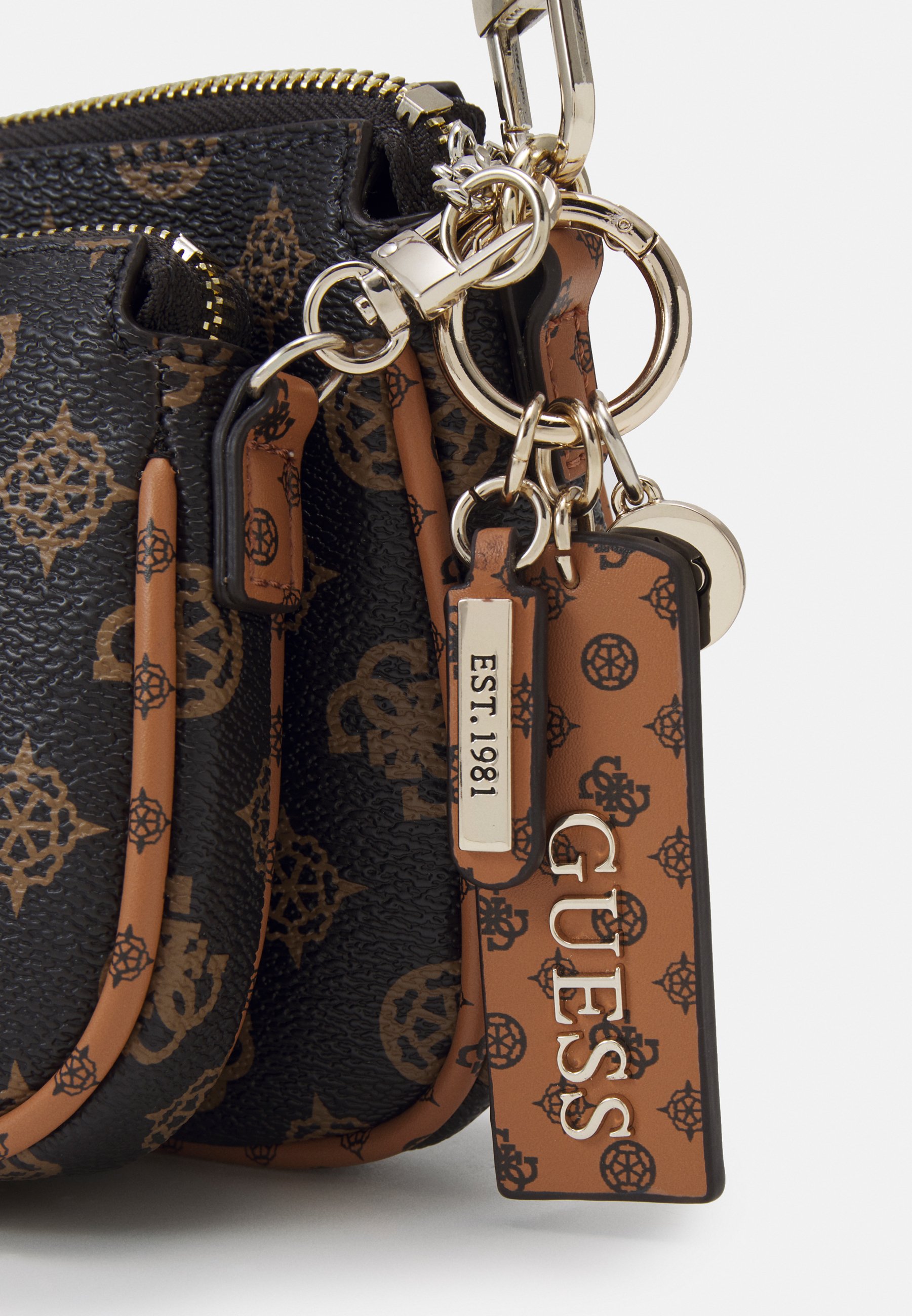 guess arie double pouch crossbody black