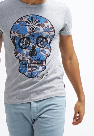 Triko s potiskem - mottled light grey