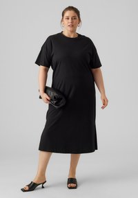 Vero Moda Curve VMCMOLLY OVERSIZE CALF DRESS - Φόρεμα ημέρας - black