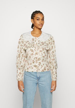 SPRING BLOOM RUFFLE BLOUSE - Košile - nude