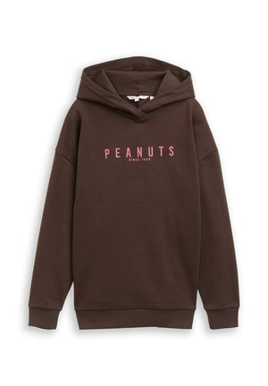 TOM TAILOR, PEANUTS BOYFRIEND HOODIE SWEATSHIRT - Hoodie - cool dark brown