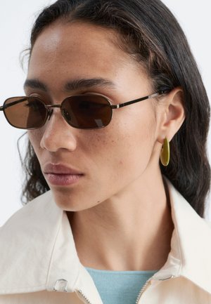 & OTHER STORIES, & OTHER STORIES SLIM RECTANGULAR SUNGLASSES - Gafas de sol - dark brown