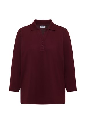 Cecil, 3/4-SLEEVE POLO SHIRT WITH BUTTON DETAIL - Polo - red wine