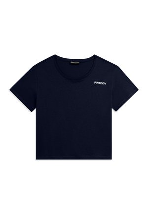 MANICA CORTA CROPPED CON PICCOLO LOGO FREDDY - T-shirt basique - dark blue