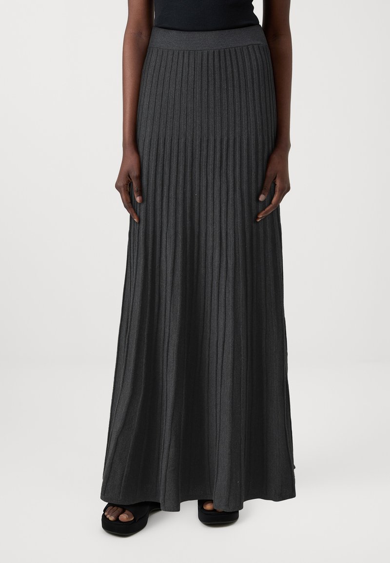 ONLY ONLTESS LONG SKIRT - Gonna lunga - dark grey melange