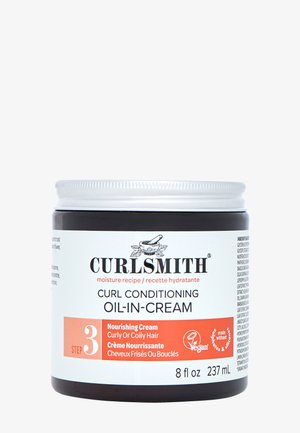 Pot de crème à l'huile conditionnante Curlsmith pour boucles, étape 3 crème nourrissante, 8 fl oz, étiqueté vegan, pour cheveux bouclés ou crépus.