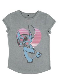 Henry Tiger LILO & STITCH KISSY FACED - T-shirts print - melange grey