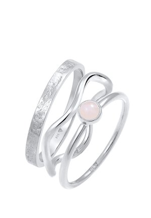 ELEGANT WAVY RING SET - Ring - silberfarben