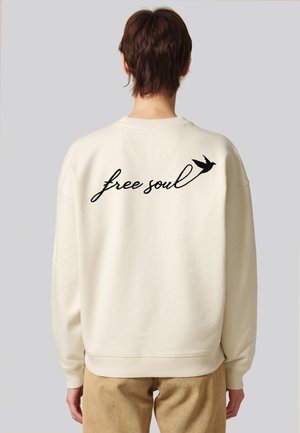 FREE SOUL BACK EMBROIDERY UNISEX  - Felpa - off white