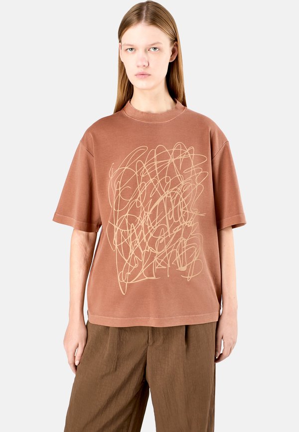 Print T-shirt - mittelrot