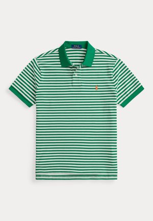 CUSTOM SLIM FIT STRIPED MESH POLO SHIRT - Πόλο - billiard/white