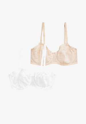 NUDE/WHITE LIZZIE NON-PADDED TWO PACK - Modrček z več načini zapenjanja/brez naramnic - beige