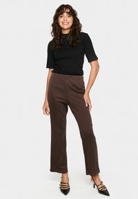 Saint Tropez ASTER MOCK NECK - Paprasti marškinėliai - black