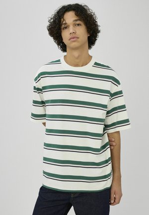 À RAYURES - T-shirt imprimé - vert
