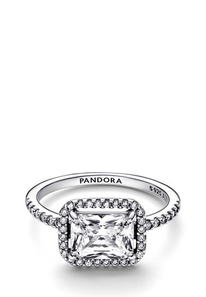 RECTANGULAR SPARKLING HALO - Ring - silver coloured