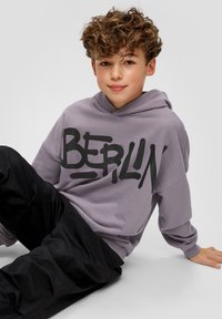 s.Oliver MIT SCHRIFTPRINT - Hoodie - grau