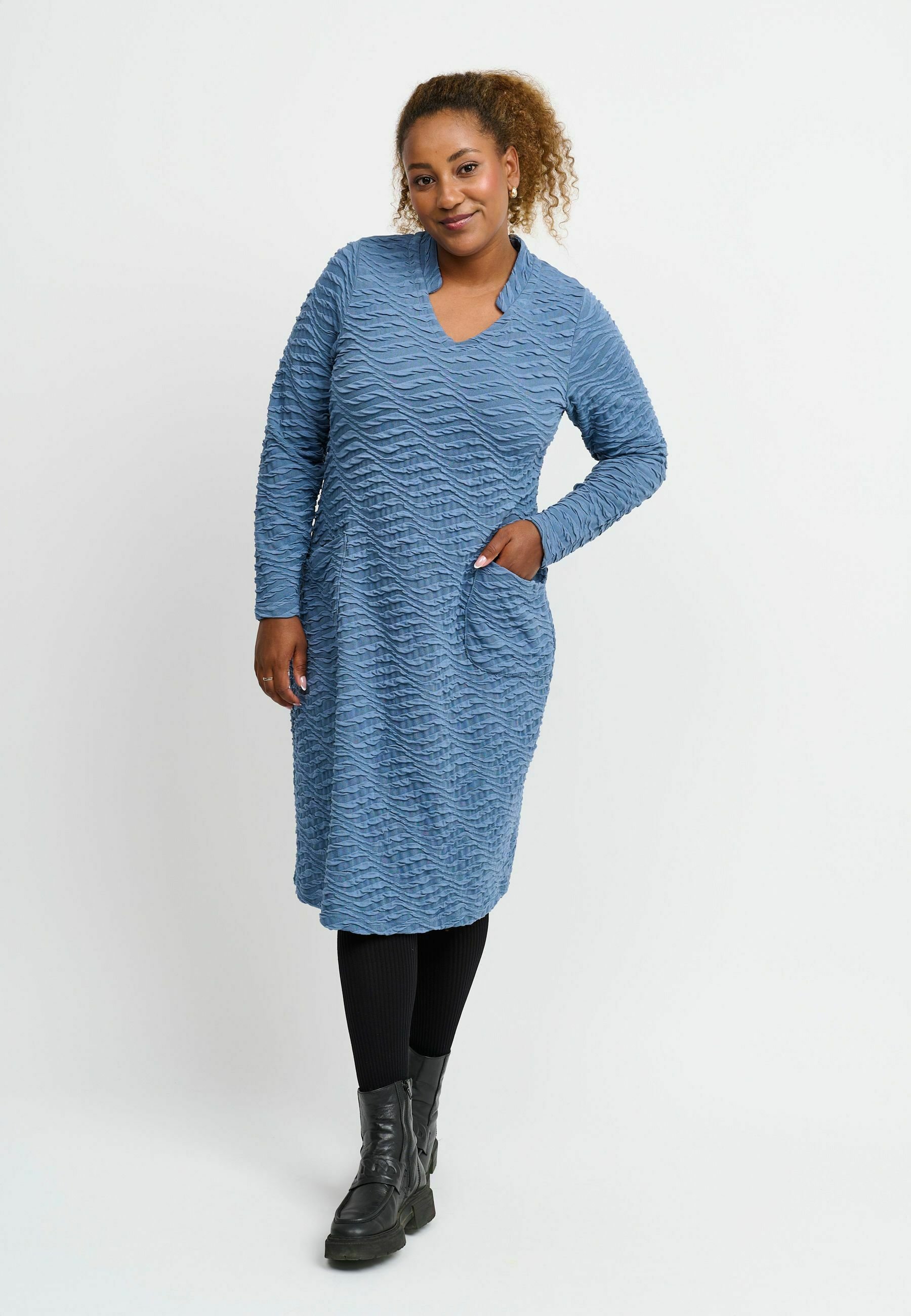Pont Neuf HANA Robe en jersey steel blue/bleu