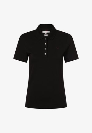 Mustrem musta polo särk, mis on valmistatud puuvillast, klassikalise kraega, kolme nupuga ja väikese logoga vasakul rinnal.