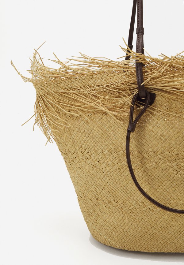 MEDIUM BASKET WITH FRAYED BORDER - Handbag4