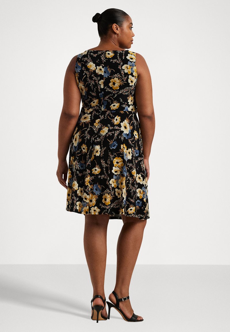 Lauren Ralph Lauren Woman FLORAL SURPLICE JERSEY SLEEVELESS DRESS - Jersey  dress - black multi/black - Zalando.ie