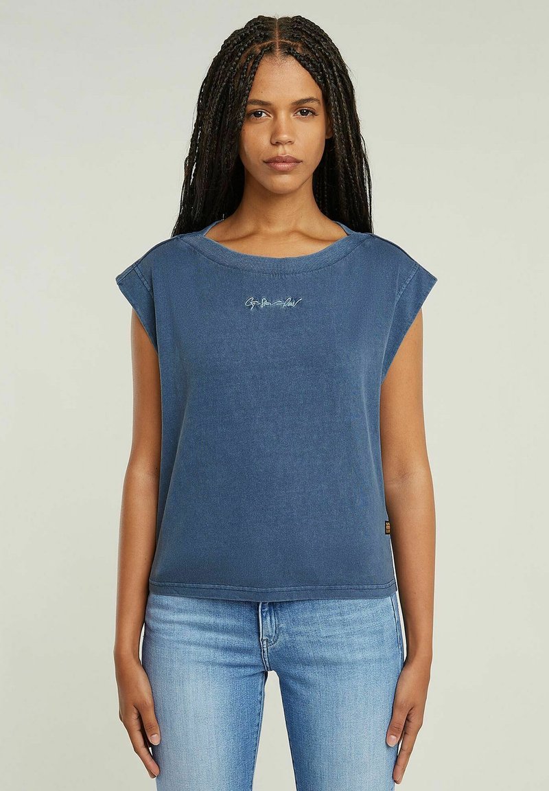 G-STAR - G-SCRIPT LOGO - Basic T-shirt - mid blue gd, Enlarge