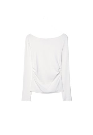 Stradivarius WITH GATHERING  - Majica z dolgimi rokavi - white