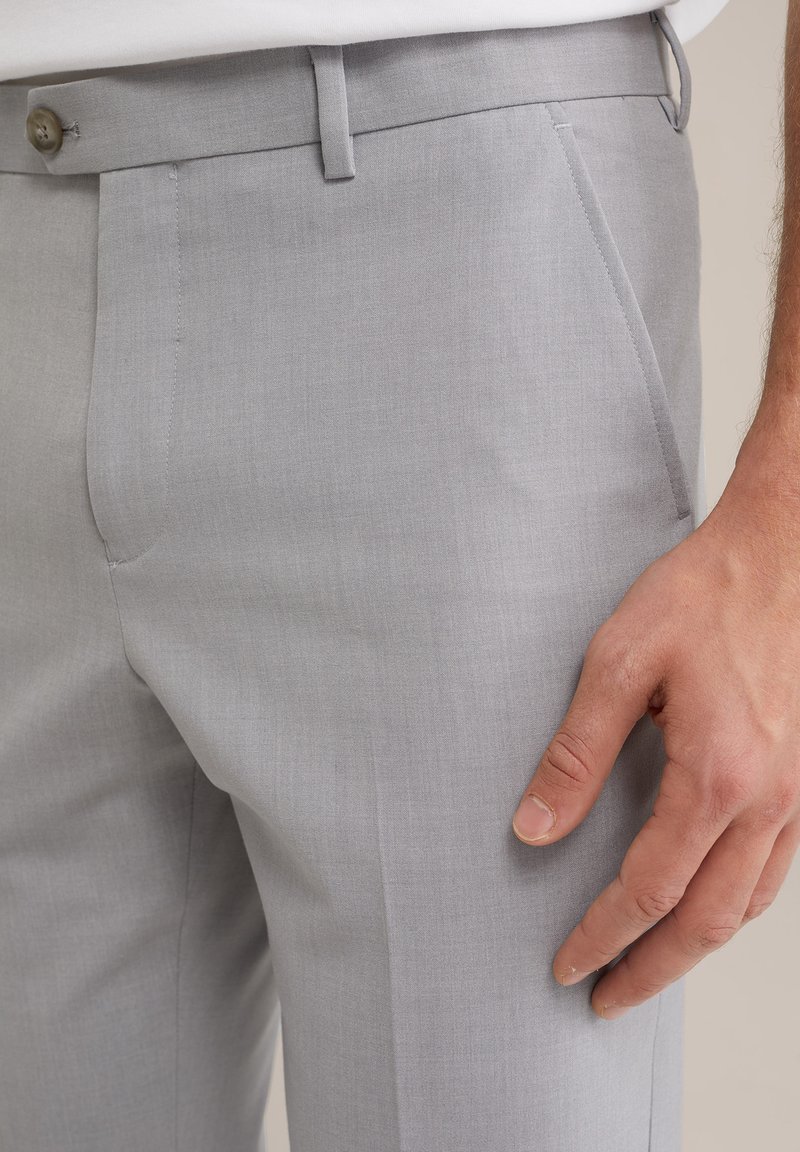 slim fit dress slacks Men's Grey Performance Dress Pants (Slate Tailored Stretch Slacks) –  Twillory main image 0