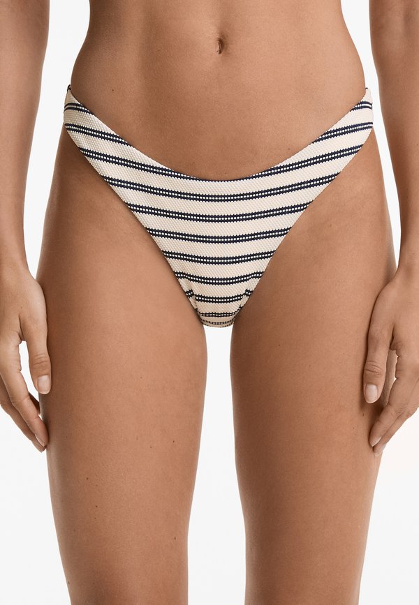 STRIPED U-CUT MEDIUM-COVERAGE - Bikini-Hose - beige