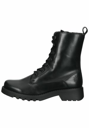 Enkellaarsjes met plateauzool - black