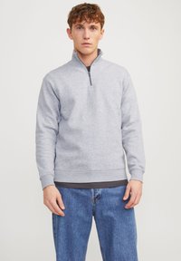JJEBRADLEY HALF ZIP NOOS - Sweatshirt - light grey melange