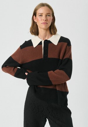 VINKELA - Poloshirts - sorrel horse black block str