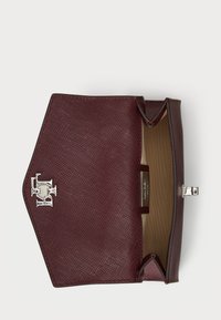 Lauren Ralph Lauren CROSSHATCH LEATHER SMALL FARRAH SATCHEL - Handtasche - dark garnet