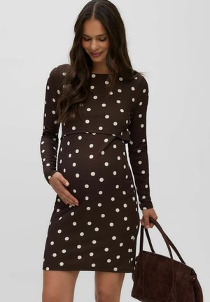 MAMALICIOUS, DRESS MLEVELINE MATERNITY DRESS - Jersey dress - chocolate torte