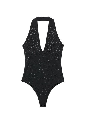 PULL&BEAR, RHINESTONE HALTER - BODYSUIT - Body - black