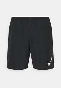 Černé sportovní šortky s elastickým pasem, lehkým materiálem a bílým logem Nike na spodní pravé straně.